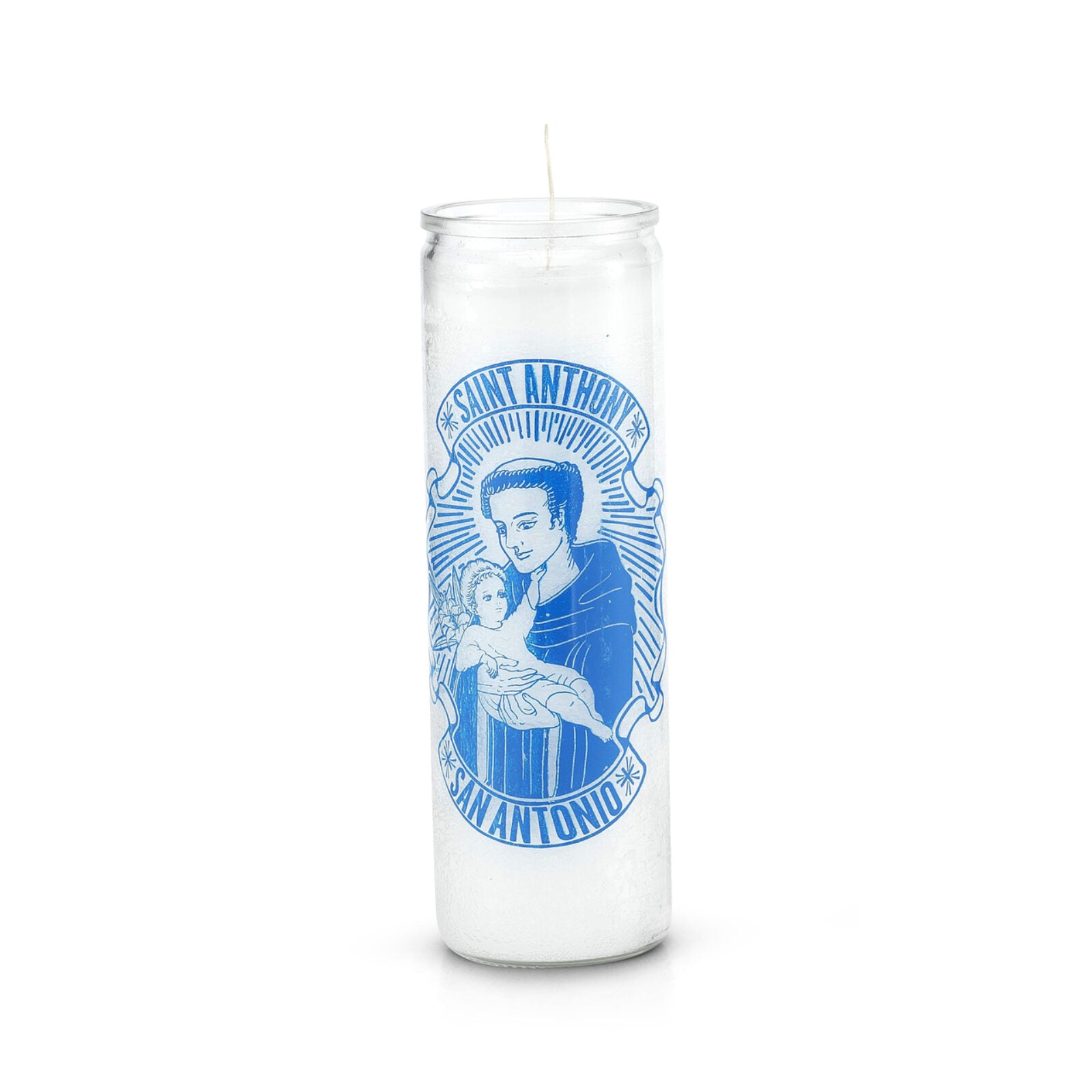 Saint Anthony (San Antonio) 7 Day Saint Candle White Check My Vibes