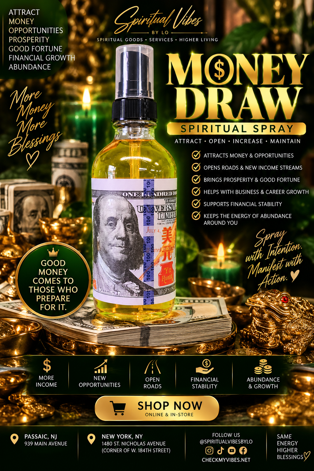 Money Draw Spiritual Spray π° | Prosperity β’ Abundance β’ Open Roads