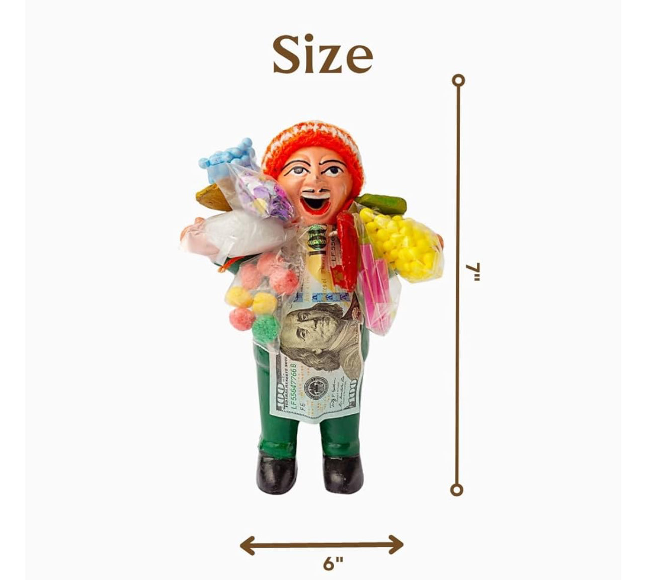 Ekeko 7" - Handmade God of Abundance Doll for Prosperity and Good Luck