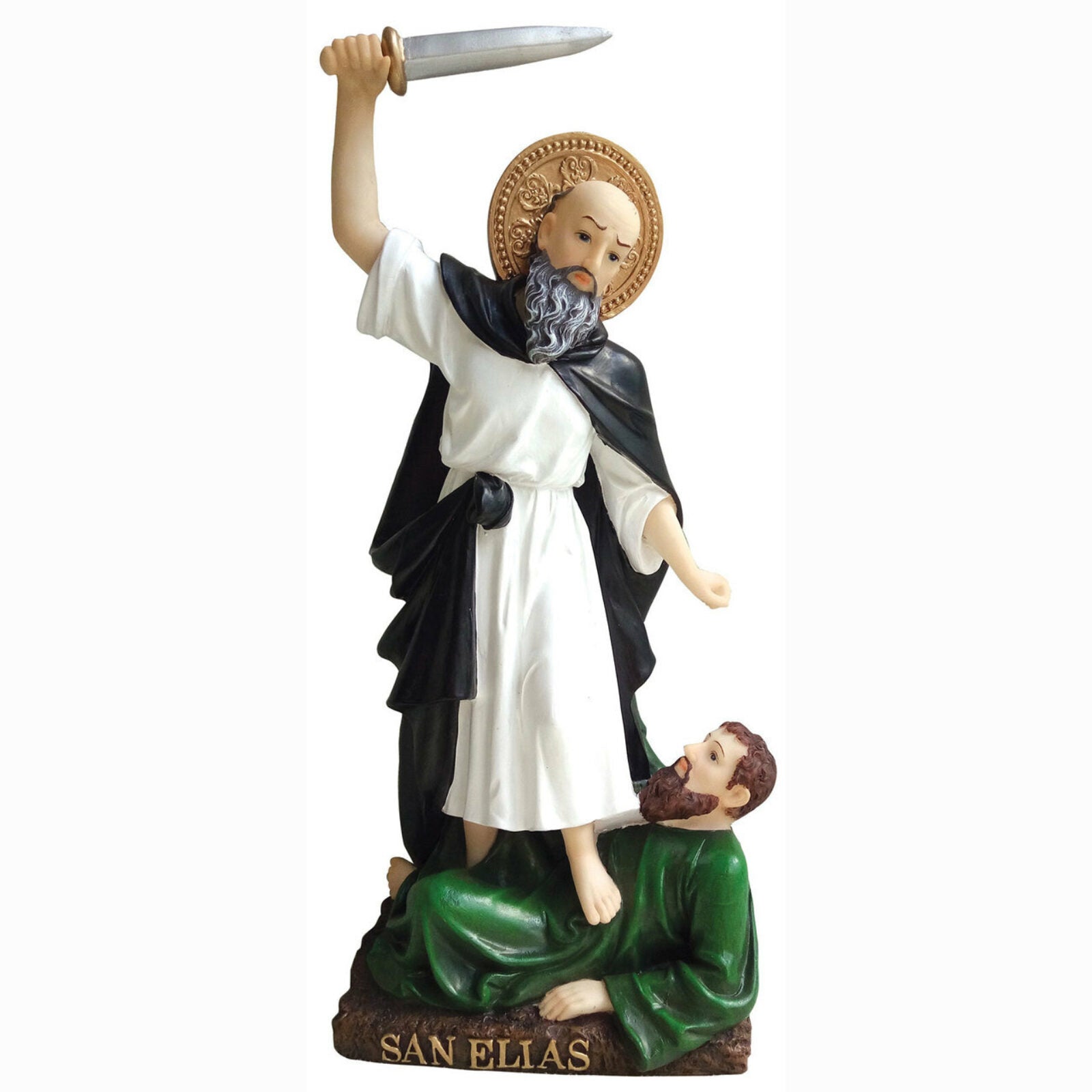 Saint Elias Statue White 8"