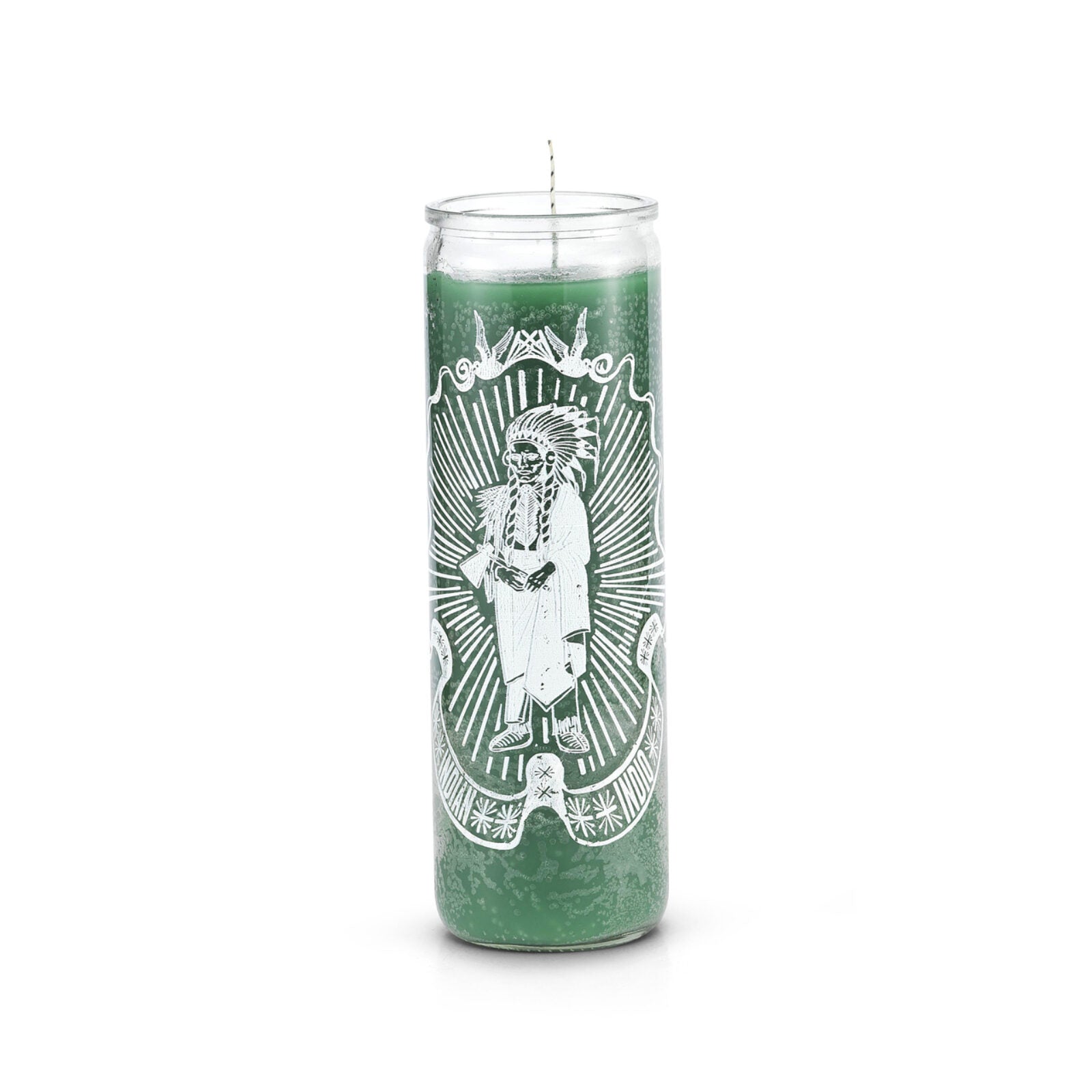Indian 7 Day Prayer Candle Green Check My Vibes