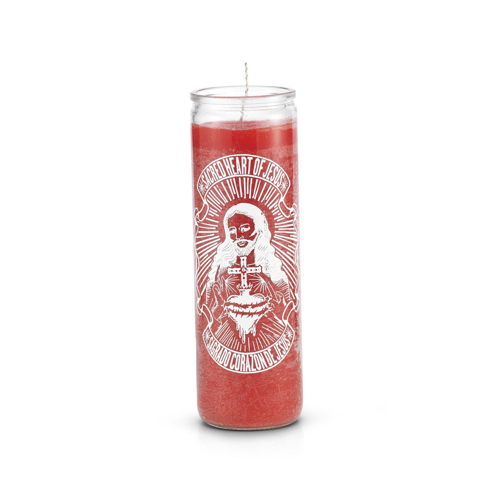 Sacred Heart of Jesus 7 Day Saint Candle Red Check My Vibes