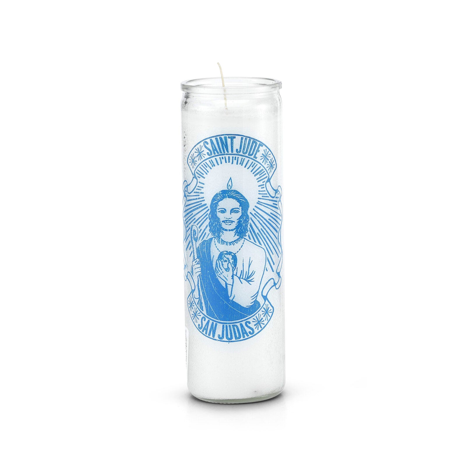 Saint Jude (San Judas) Candle, 7 Day, White Check My Vibes