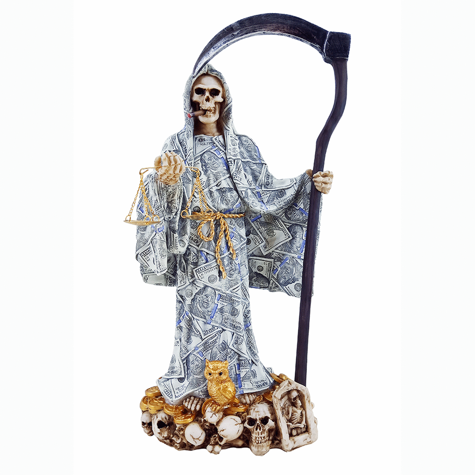 Santisima Muerte Statue 13" Dollar Bills