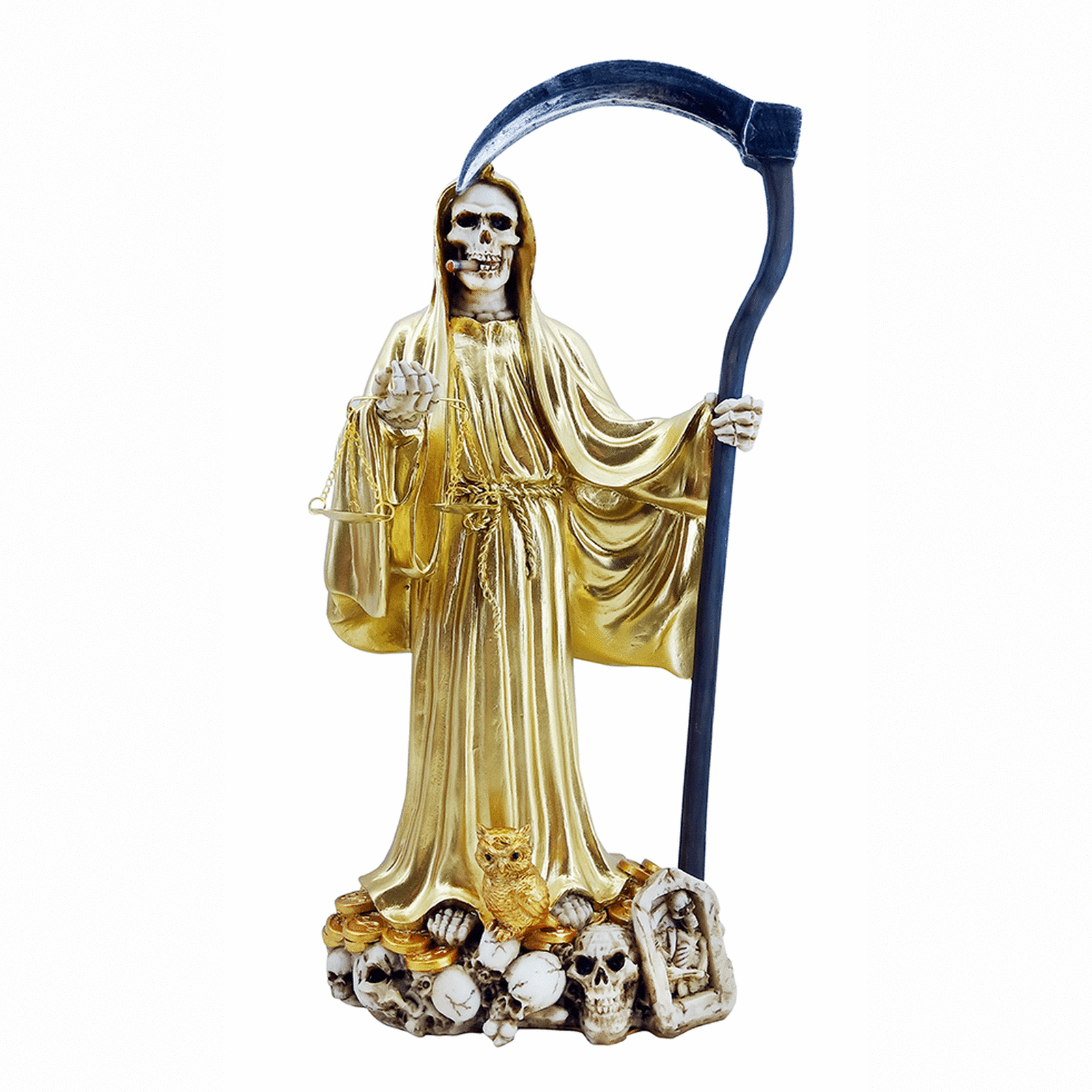Santisima Muerte Statue 13" Gold