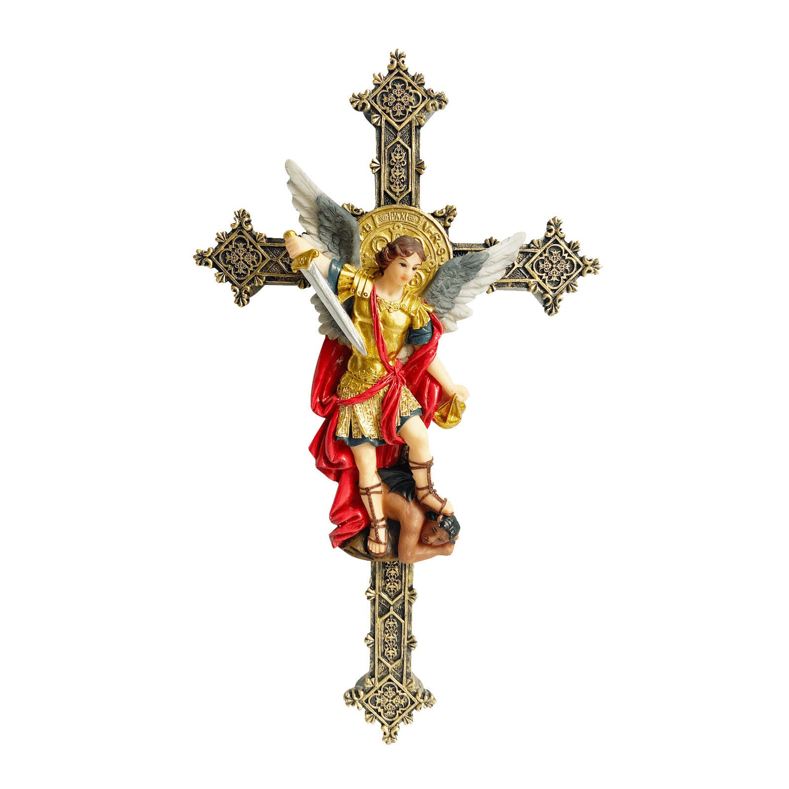 Saint Michael (San Miguel) on the Cross 12"