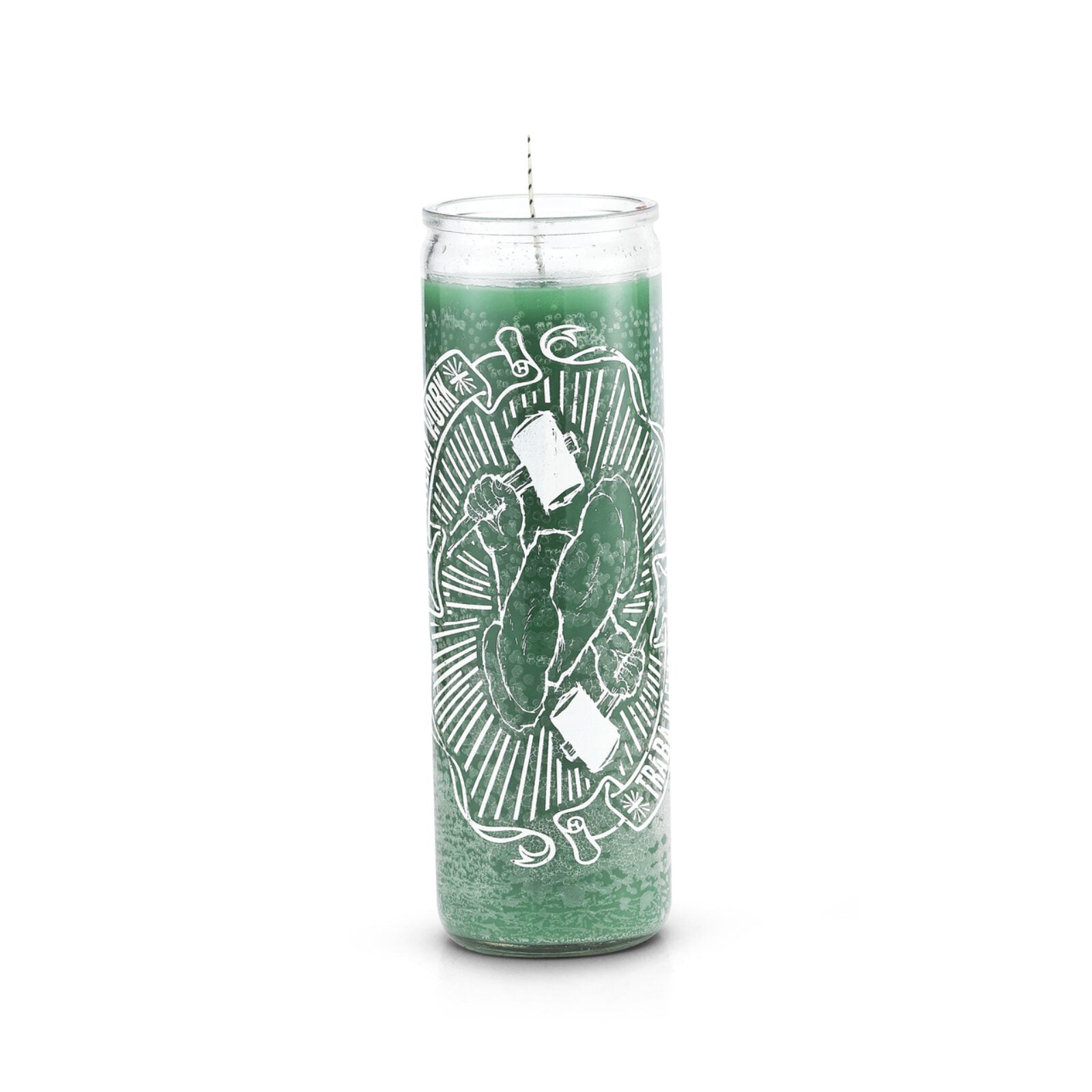 Steady Work (Trabajo Fijo) Prayer Candle, Green, 7 Day Check My Vibes