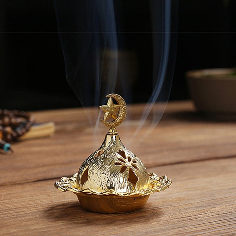 Lotus Flower Incense Burner Buddhism Buddha Holder Brass Mini Sandalwood Censer Incense Metal Craft Home Decoration Spiritual Vibes Check