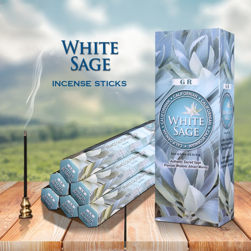 Y 20 Sticks Indian Incense White Sage Meditation Lavender Yoga Sea Breeze Love Incense Purifying Air Deodorization Aromatherapy Spiritual Vibes Check