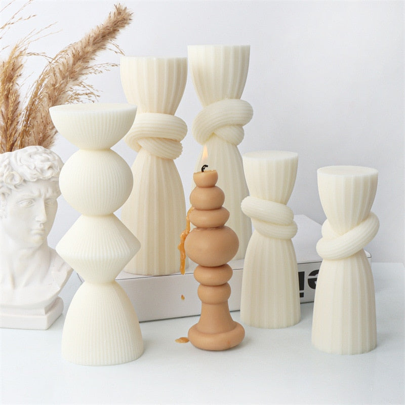 Knot Stripe Cylindrical Candle CasaDeVodou