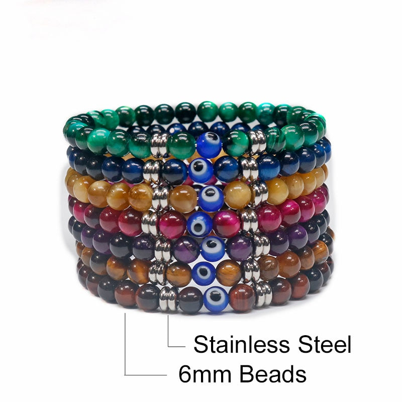 Natural Tiger Eye Beaded Bracelet CasaDeVodou