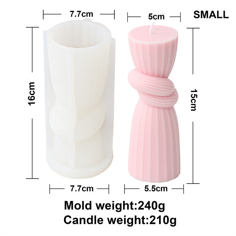 Knot Stripe Cylindrical Candle CasaDeVodou