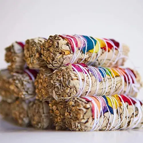 white sage bundle with flower petal botanica21division