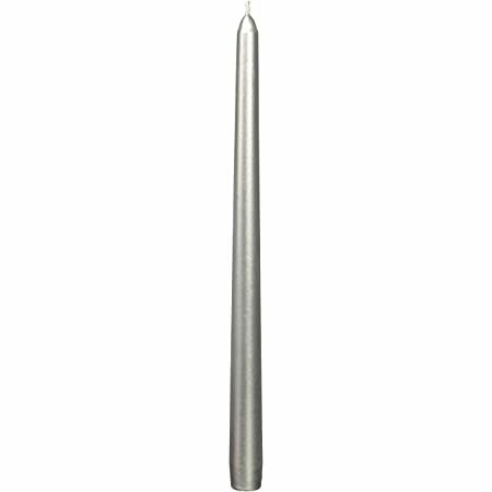 Silver Metallic Taper Candle 12" Check My Vibes