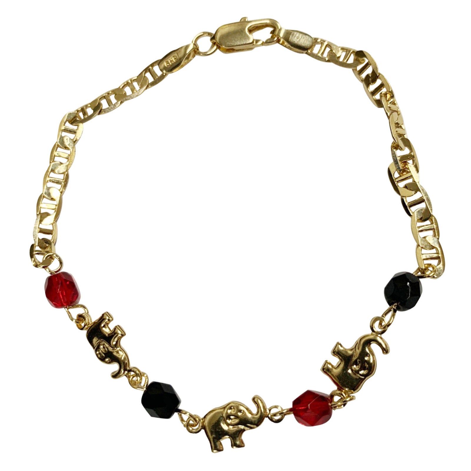 Azabache with Lucky Elephant Bracelet