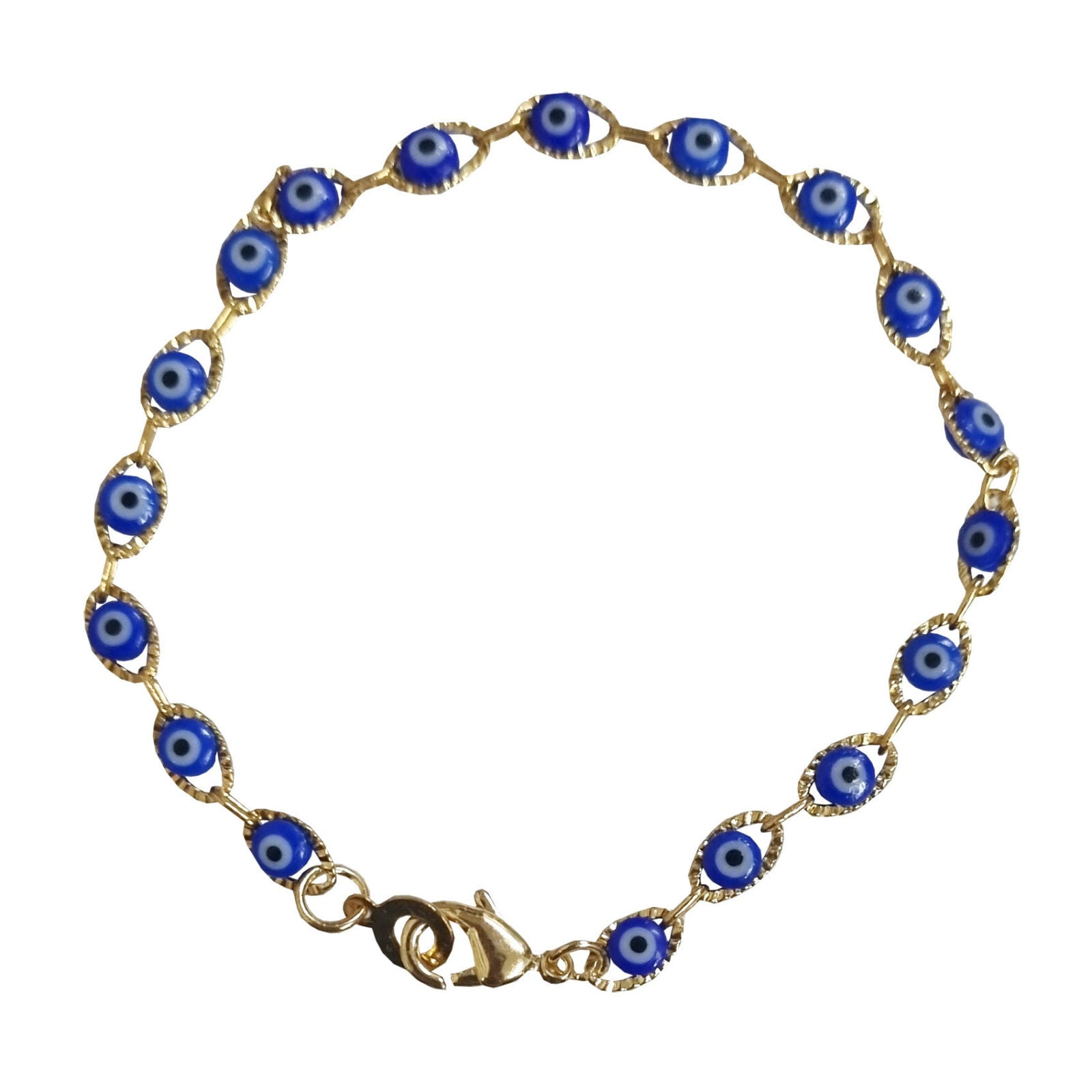 Evil Eye Protection Bracelet, Gold Plated