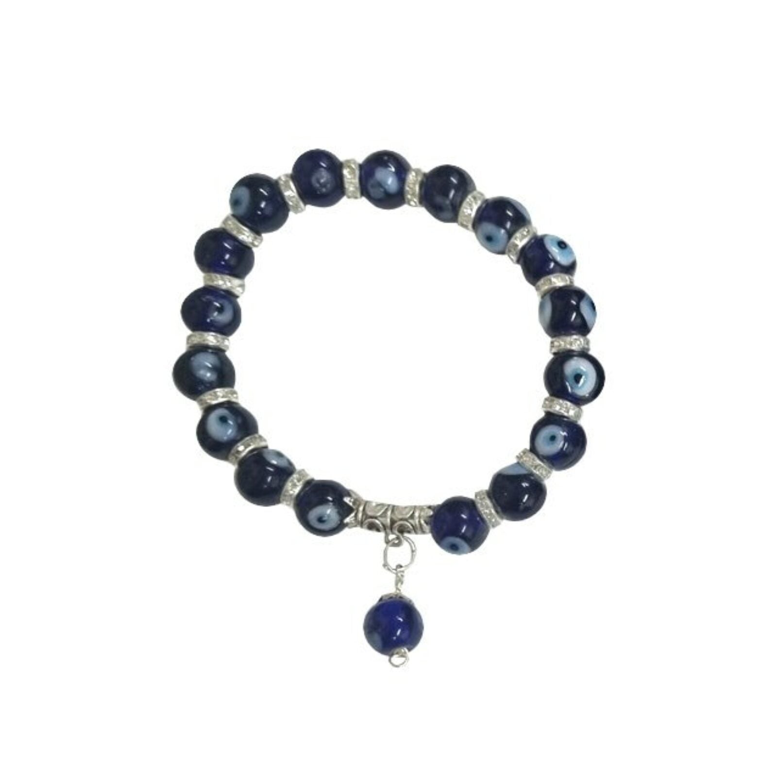 Glass Bead Evil Eye Bracelet with Velvet Bag