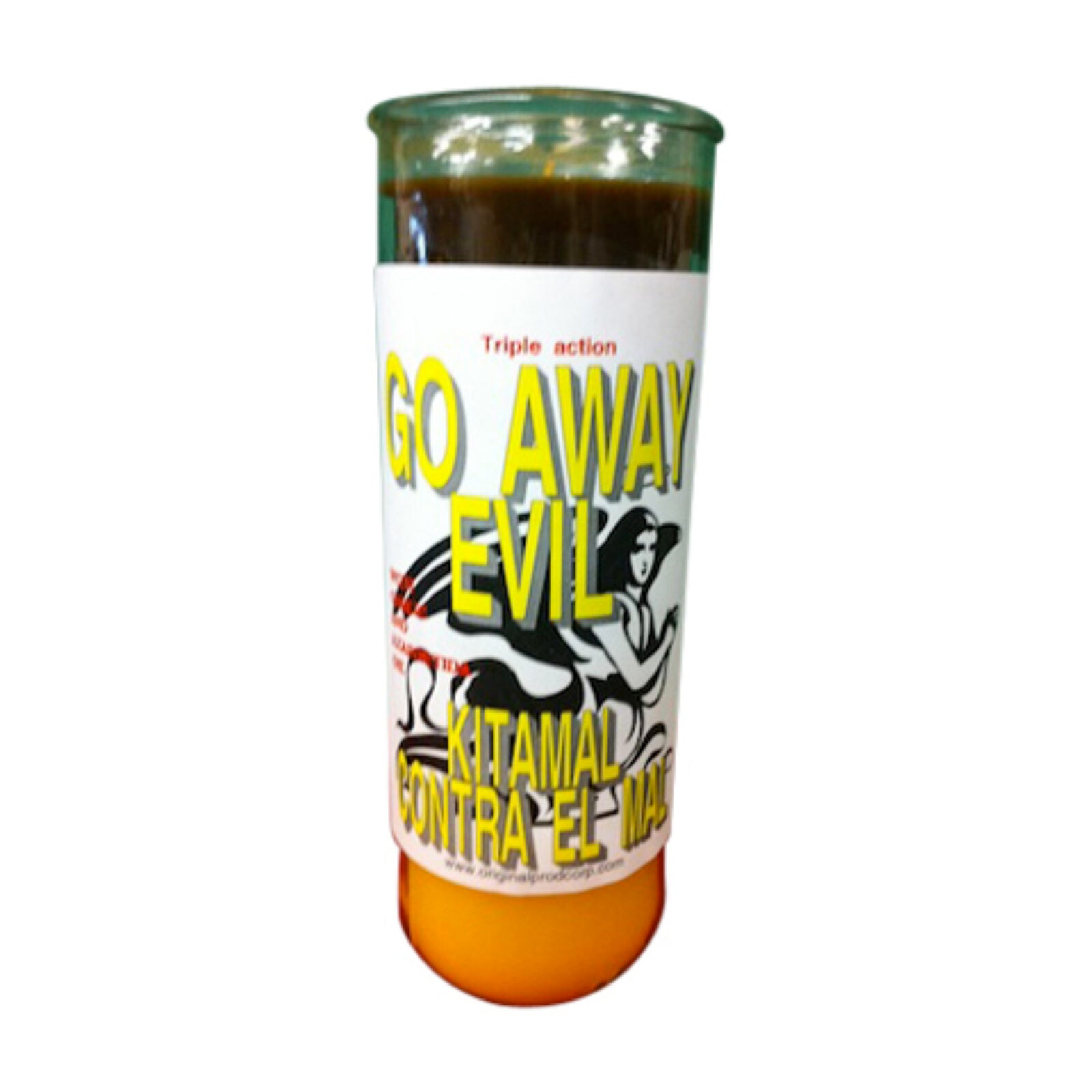 Go Away Evil Custom Big Al Candle Check My Vibes