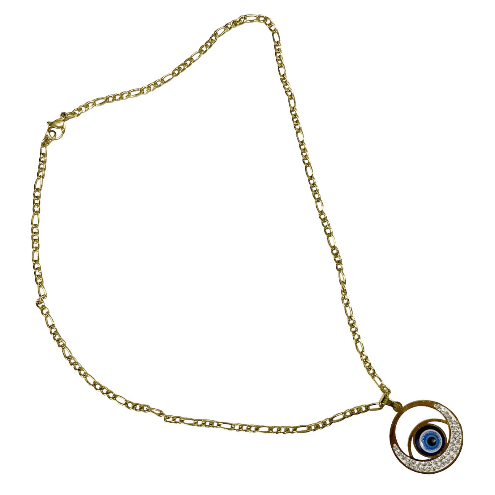 Evil Eye Necklace, Gold Plated