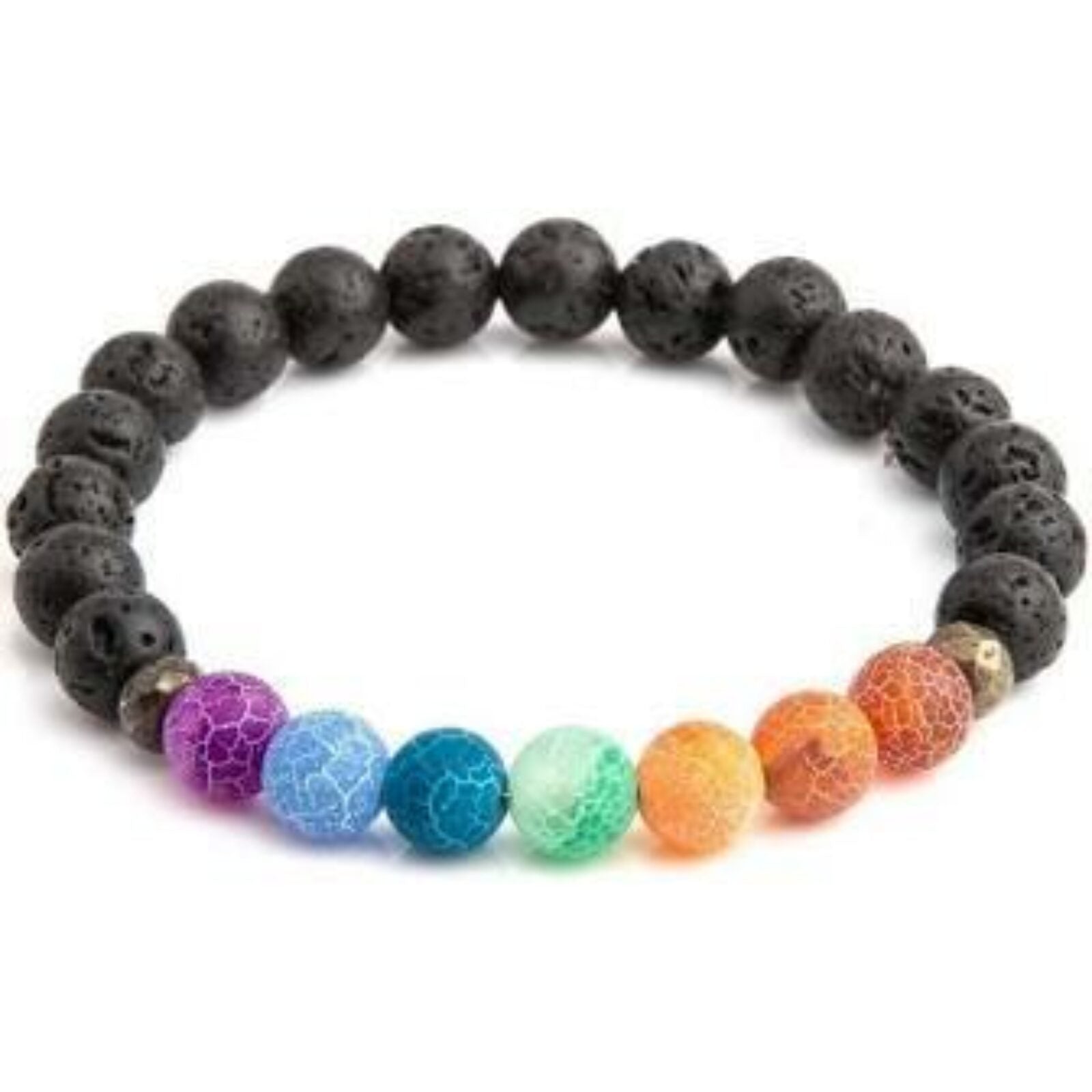 7 Chakra Gemstone & Lava Bead Bracelet