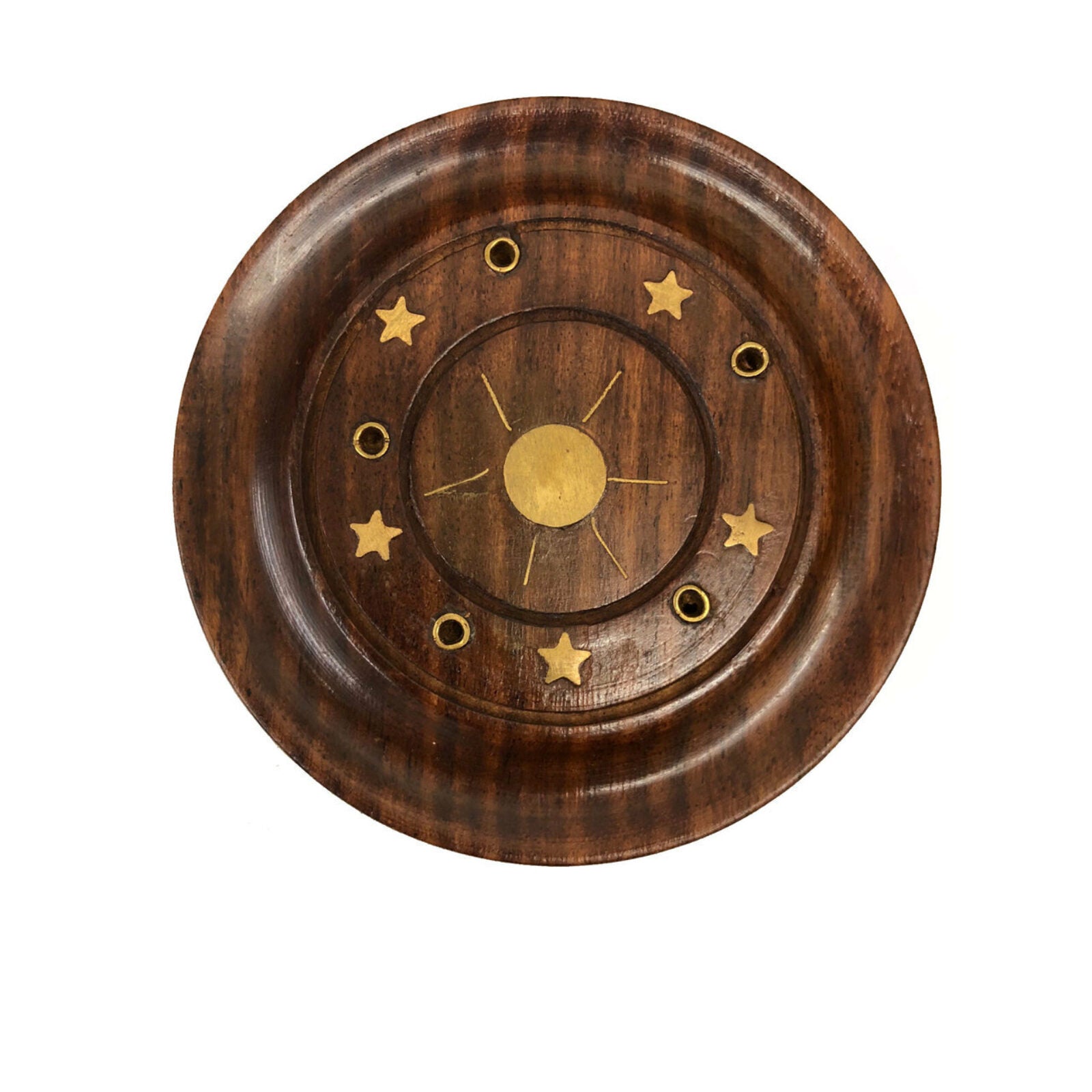 Round Carved Incense Stick Holder