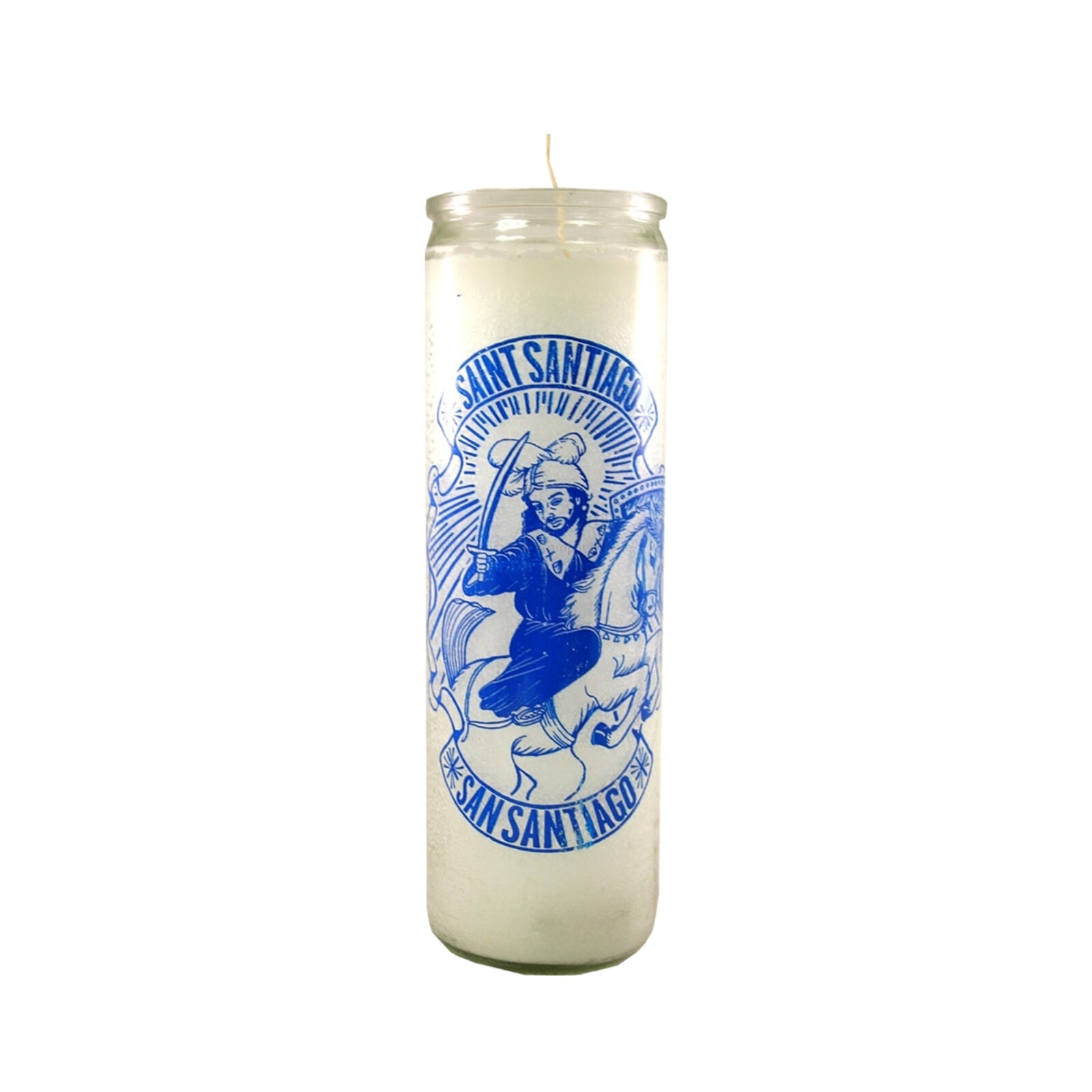 Saint Santiago (San Santiago) 7 Day Saint Candle White Check My Vibes