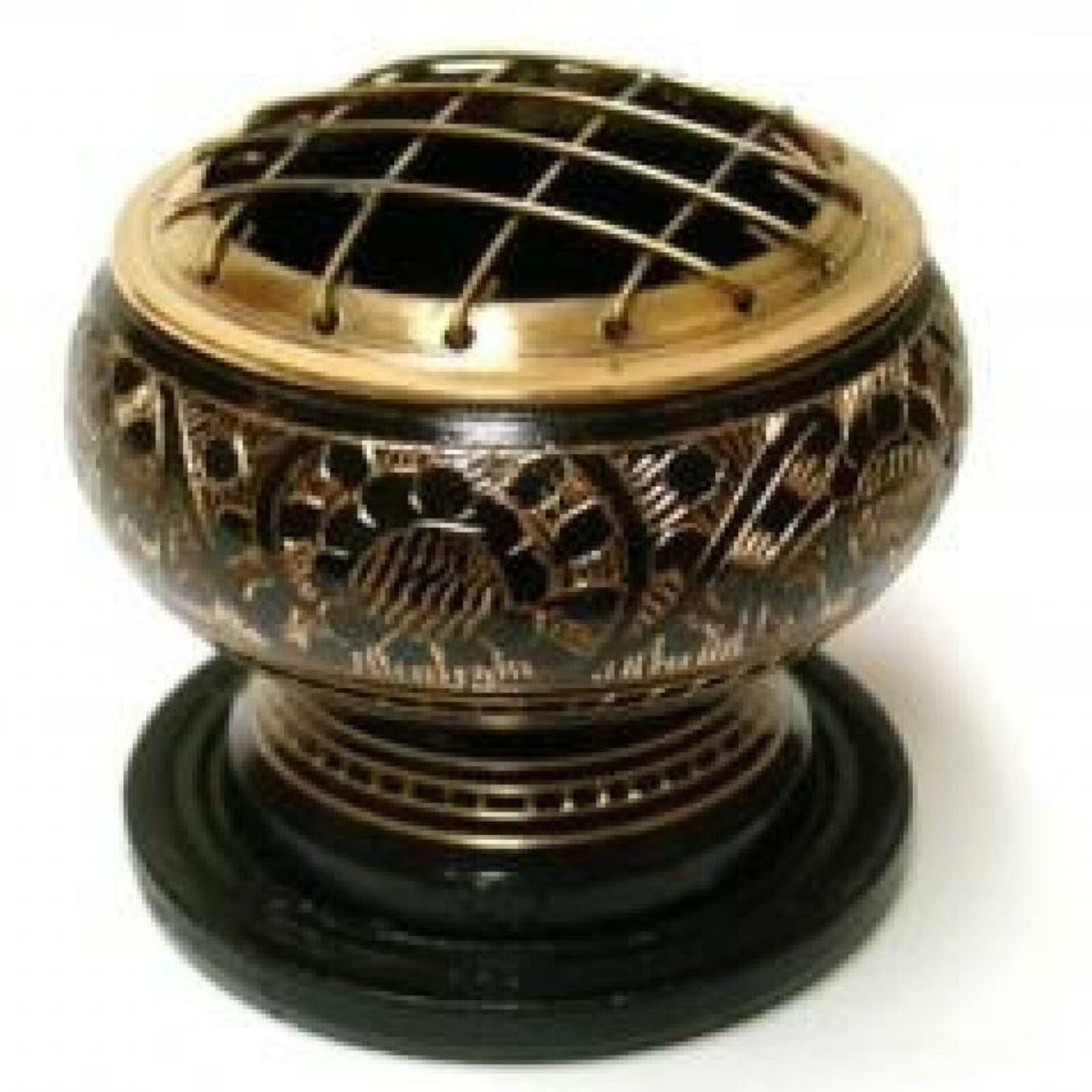 Small Brass Charcoal Screen Incense Burner