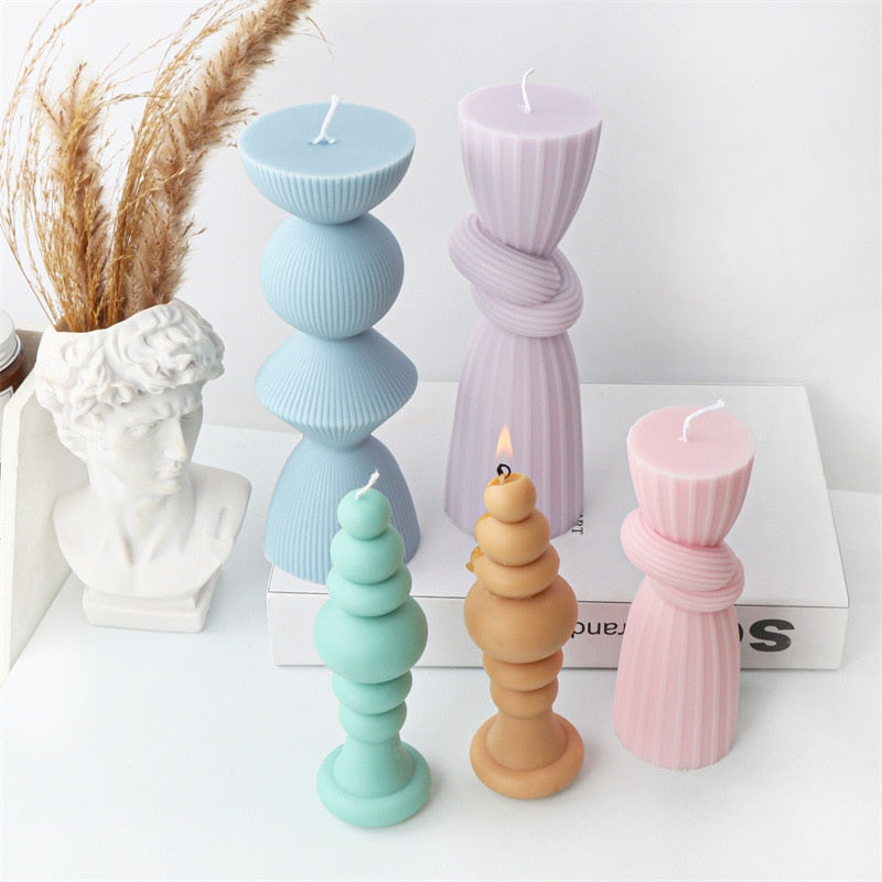 Knot Stripe Cylindrical Candle CasaDeVodou